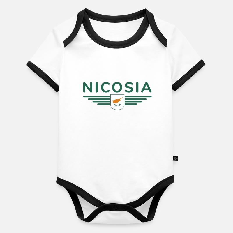 Nicosia Design – Capitale de Chypre Body Bébé bio contrasté manches courtes