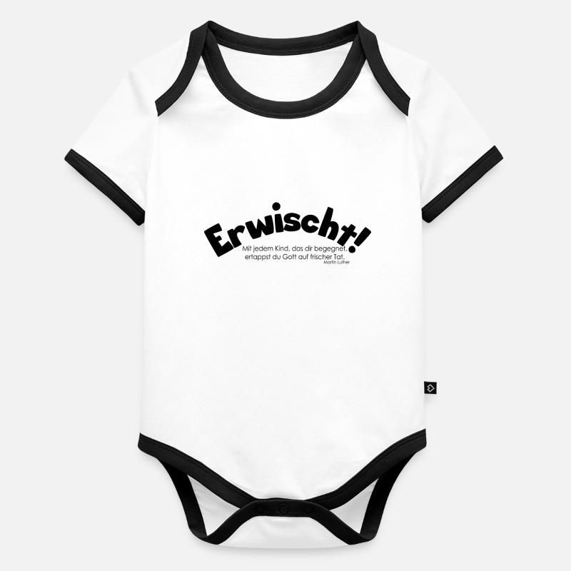 Erwischt! Baby Bio-Kurzarm-Kontrastbody