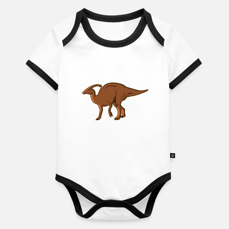 Parasaurus Pflanzenfresser Dinosaurier Dino Urzeit Baby Bio-Kurzarm-Kontrastbody