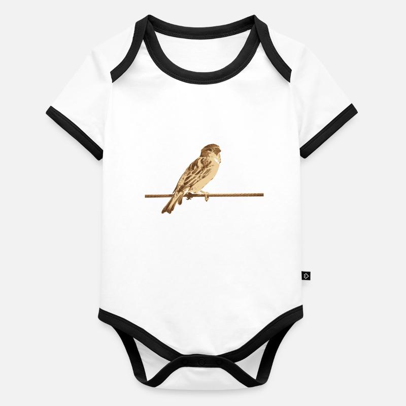 Sparrow bird Organic Baby Contrasting Bodysuit