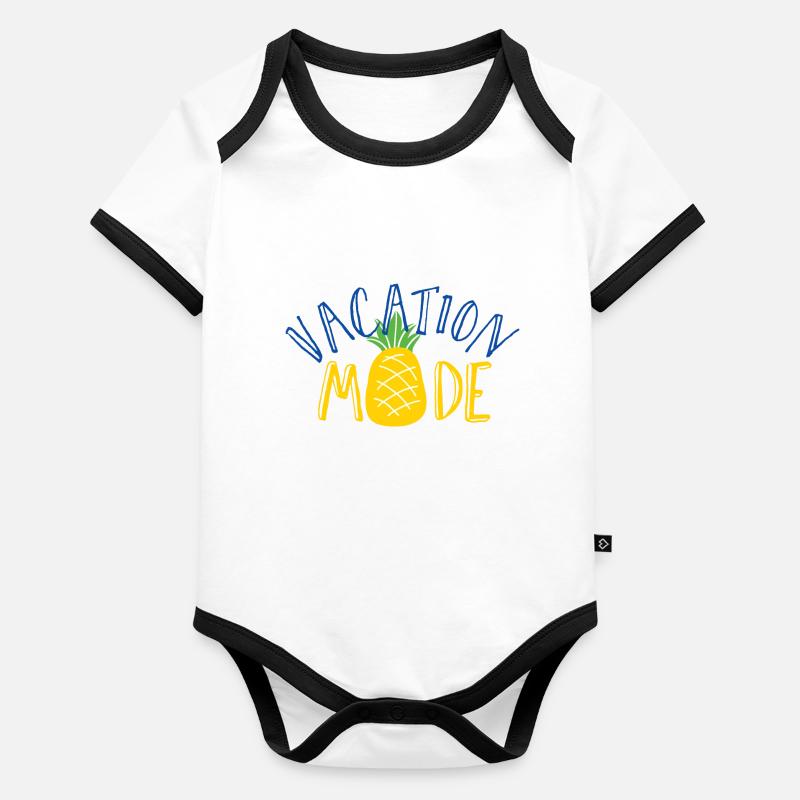 Mode vacances Body Bébé bio contrasté manches courtes
