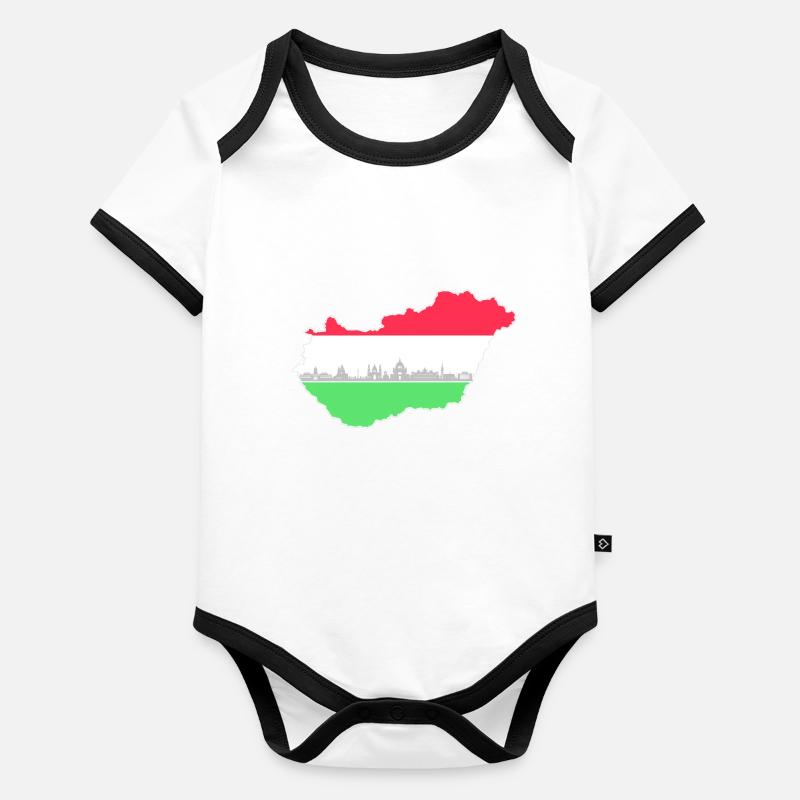 Ungarn Baby Bio-Kurzarm-Kontrastbody