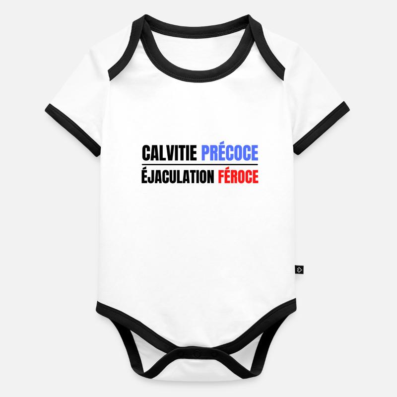 CALTIVIE PRÉCOCE Body Bébé bio contrasté manches courtes