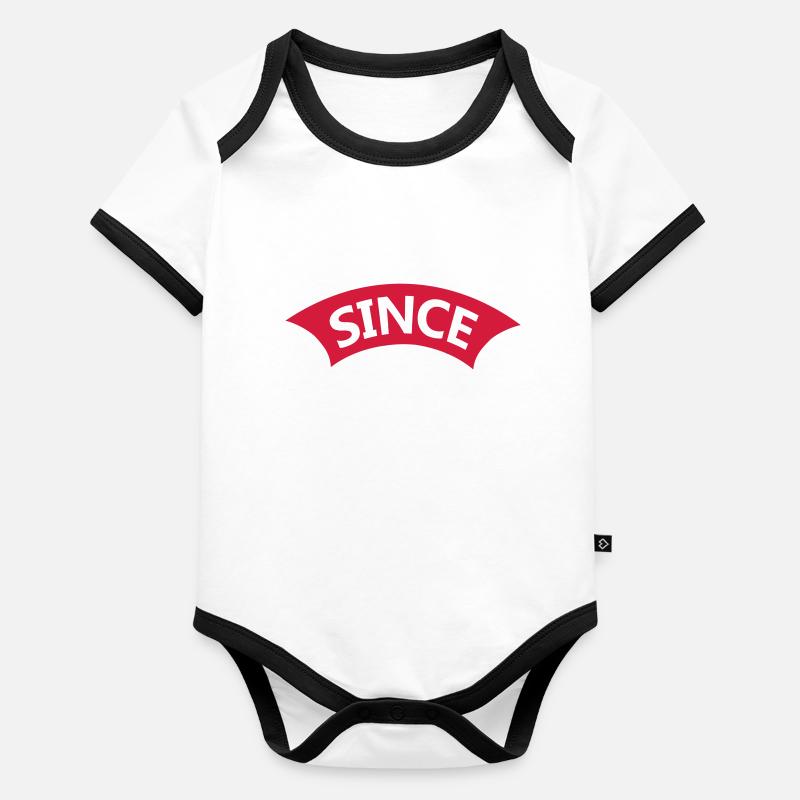 Text Since Jahreszahl Baby Bio-Kurzarm-Kontrastbody