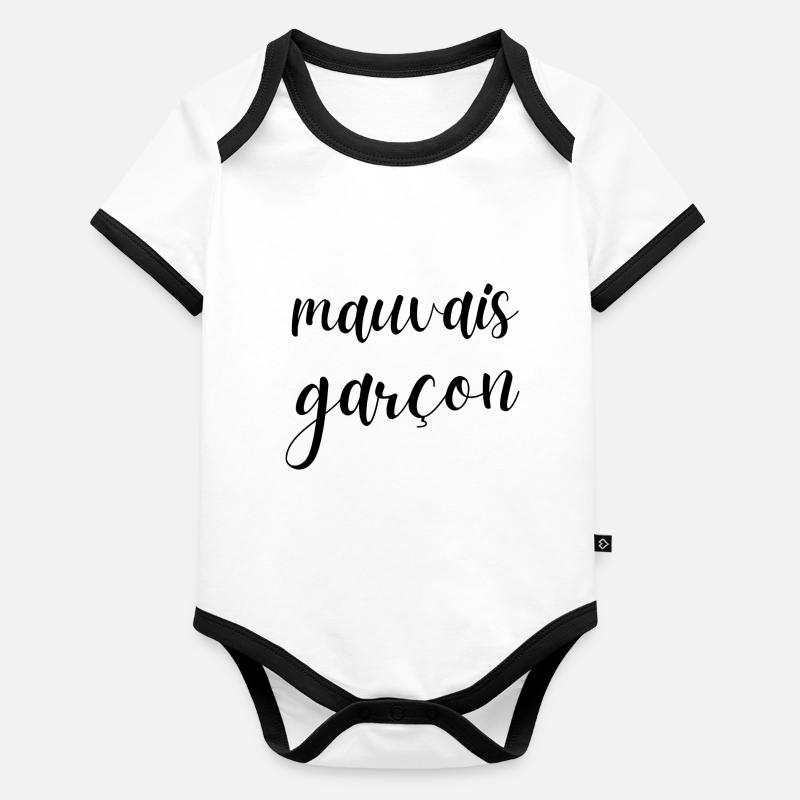 mauvais garçon Body Bébé bio contrasté manches courtes