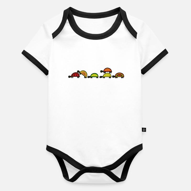 Turtle parade Organic Baby Contrasting Bodysuit