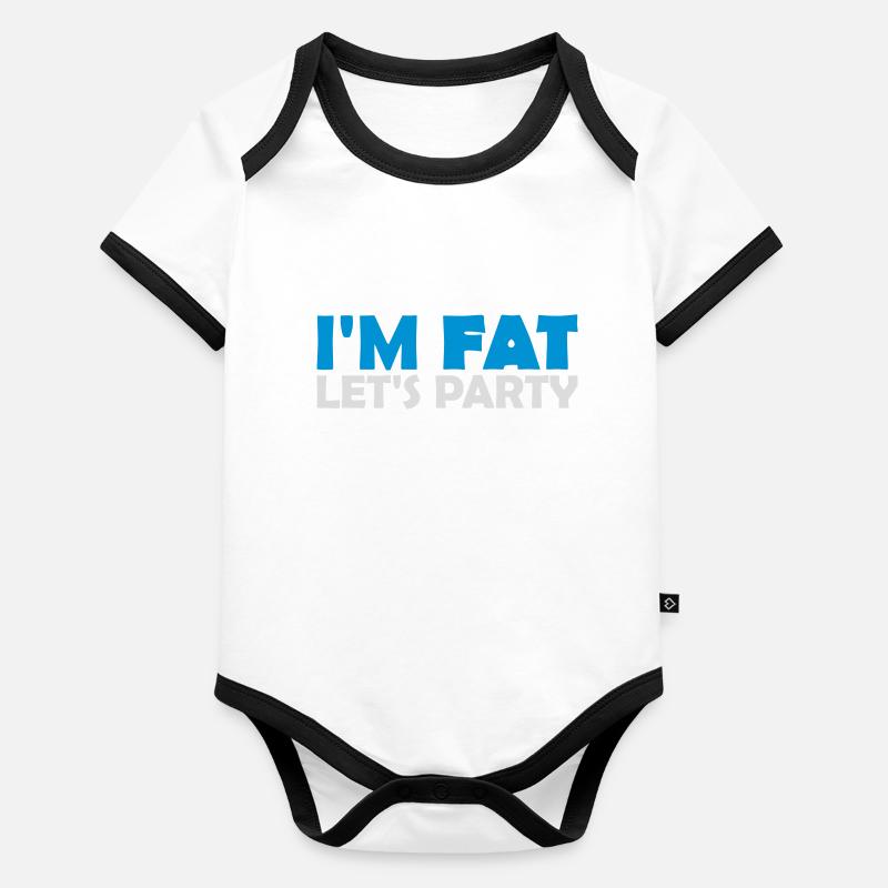 at the fat lets party Organic Baby Contrasting Bodysuit