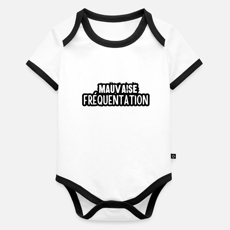 mauvaise fréquentation Body Bébé bio contrasté manches courtes