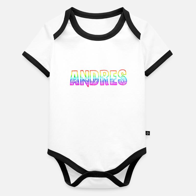 andres rs regenbogen Baby Bio-Kurzarm-Kontrastbody