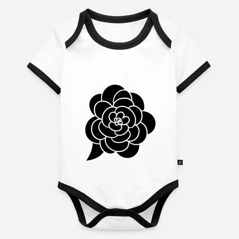 Fleur Body Bébé bio contrasté manches courtes