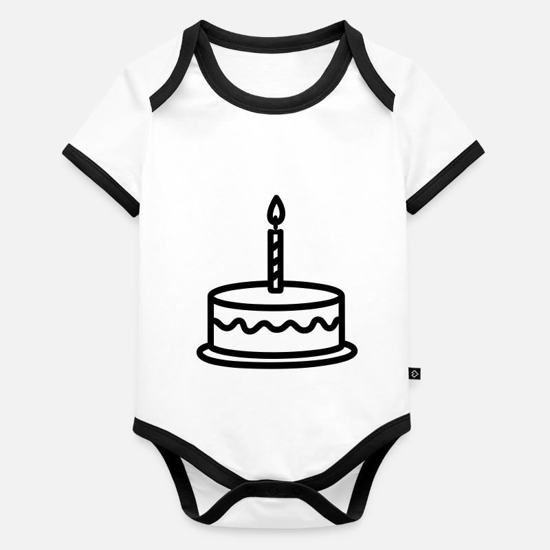 Geburtstagskuchen Baby Bio-Kurzarm-Kontrastbody