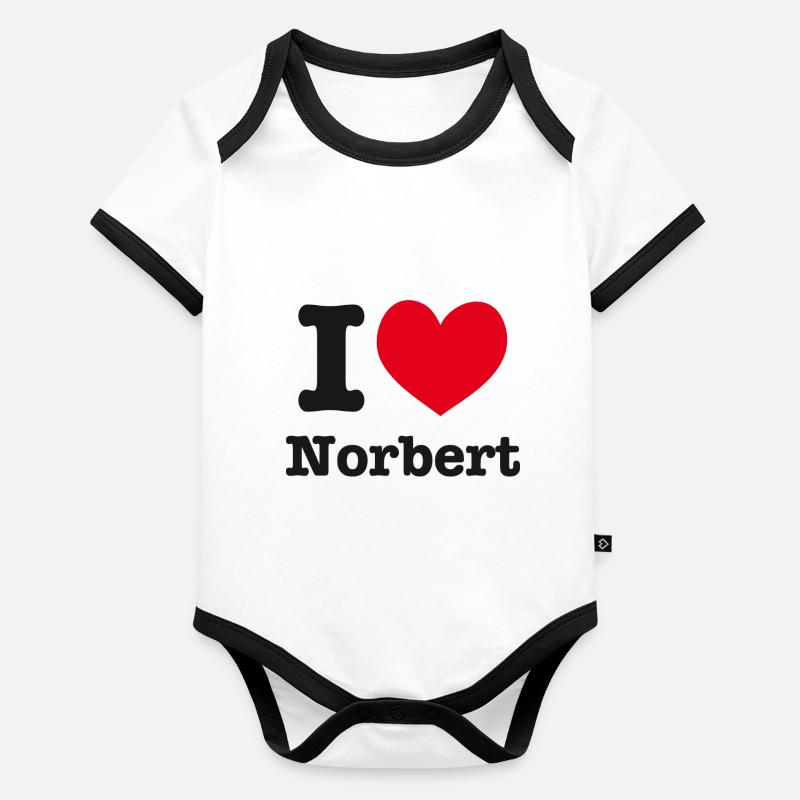 i love norbert Body Bébé bio contrasté manches courtes