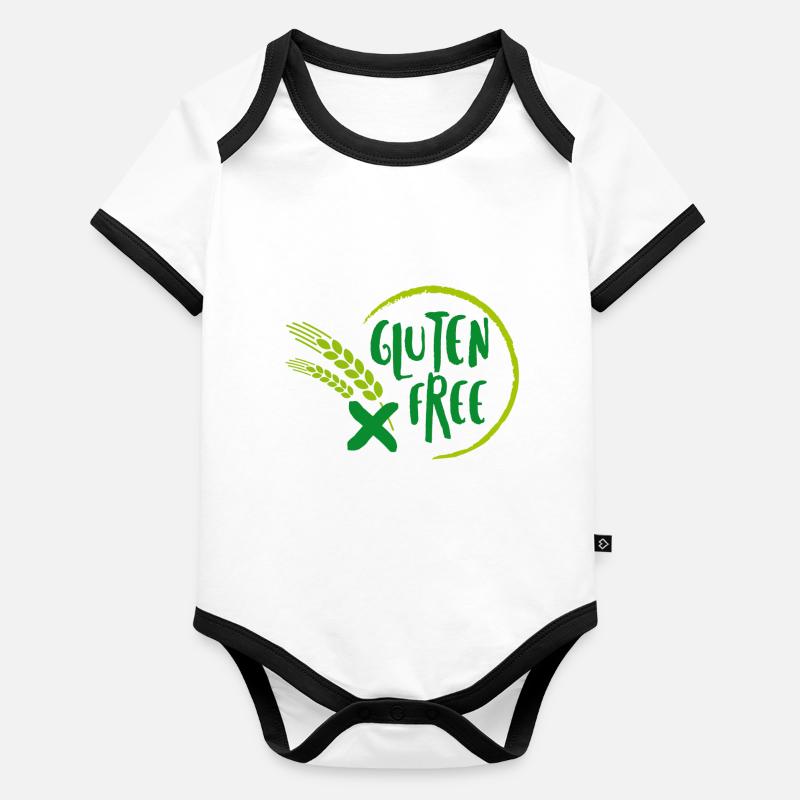 Sans gluten Body Bébé bio contrasté manches courtes