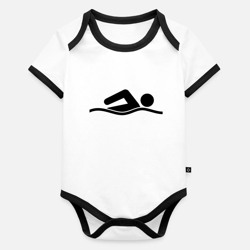 swimming__f1 Body Bébé bio contrasté manches courtes