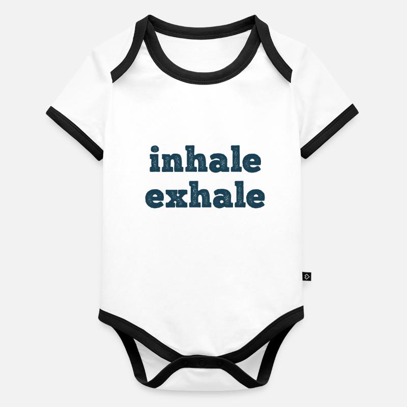 Respirer inspirer expirer Body Bébé bio contrasté manches courtes