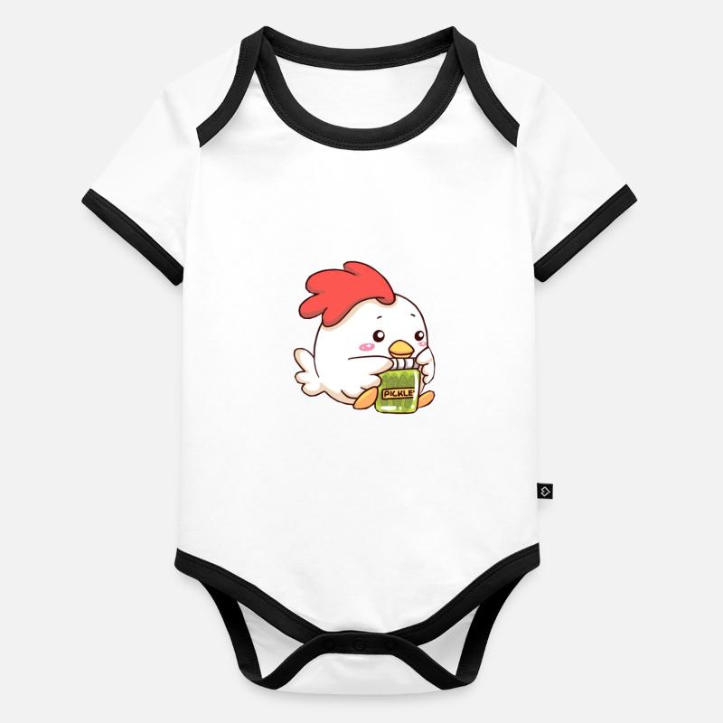 Gurkenemote Baby Bio-Kurzarm-Kontrastbody