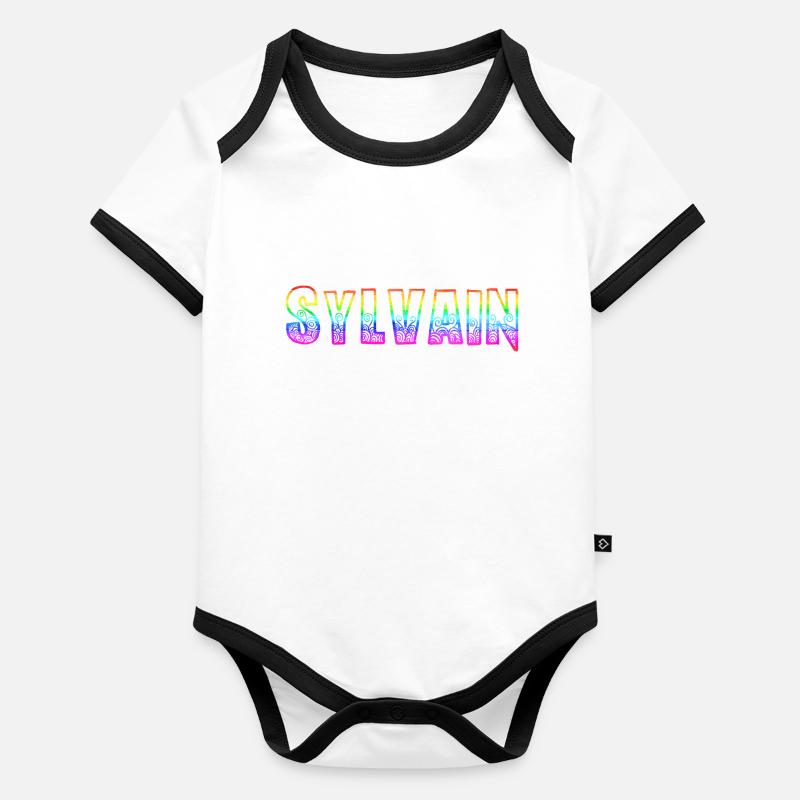 sylvain rs arc-en-ciel Body Bébé bio contrasté manches courtes