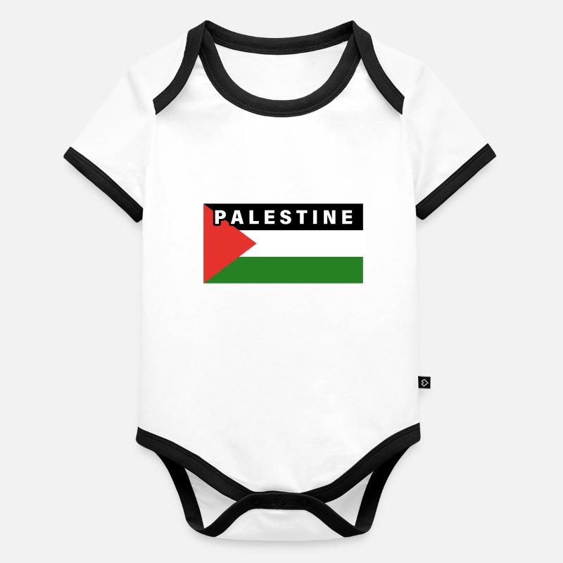 Drapeau de la Palestine Body Bébé bio contrasté manches courtes
