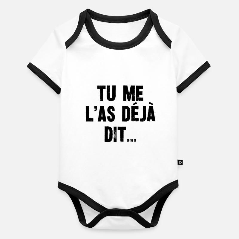 tu me l'as déjà dit Body Bébé bio contrasté manches courtes