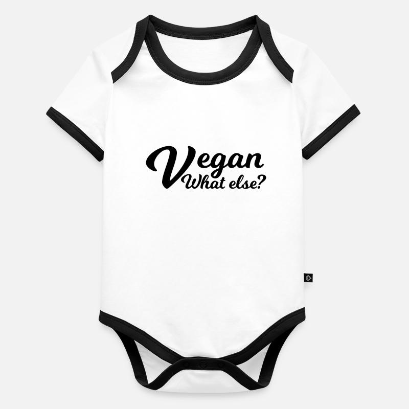 Végétalien Veggie Body Bébé bio contrasté manches courtes