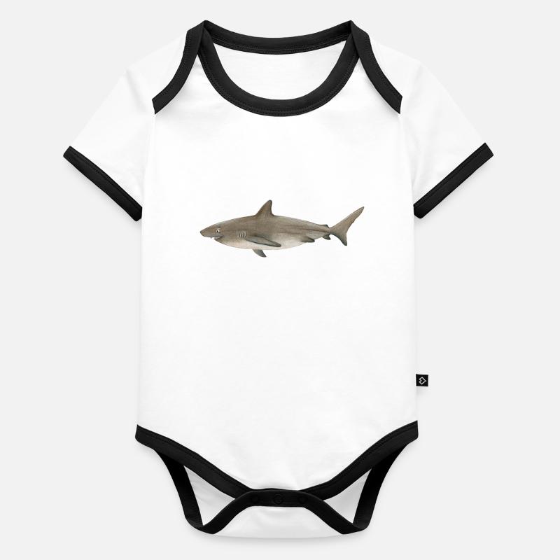Requin Bronze Body Bébé bio contrasté manches courtes