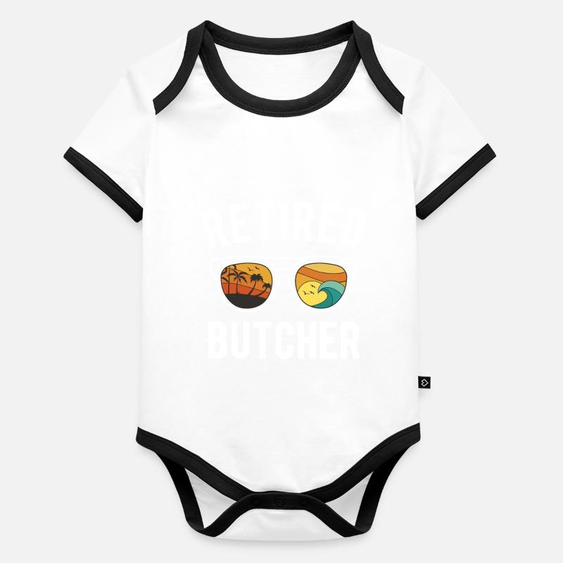 Retired Butcher Beach Keywords Design Baby Bio-Kurzarm-Kontrastbody