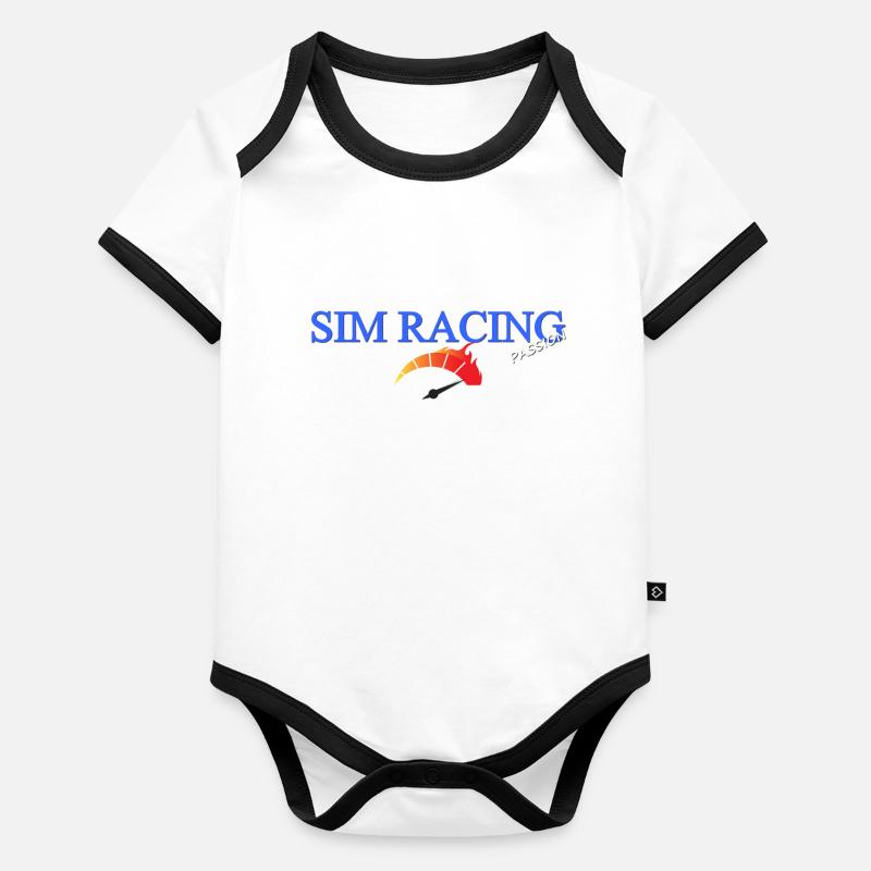 SIM-Rennen Baby Bio-Kurzarm-Kontrastbody
