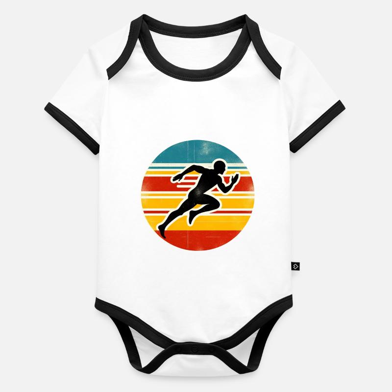 Sprinter - Track And Field Baby Bio-Kurzarm-Kontrastbody