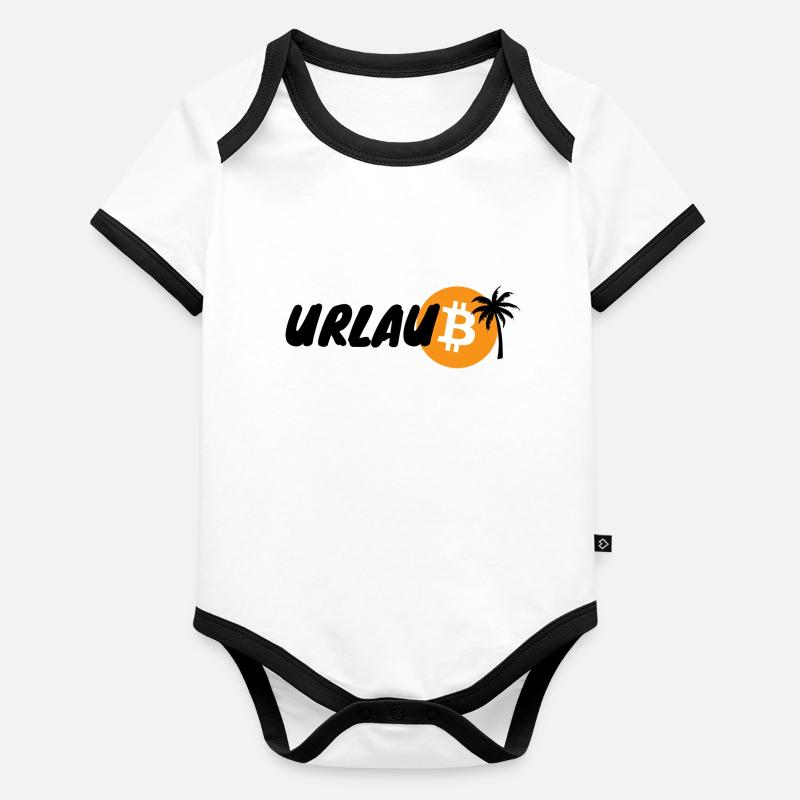 Crypto Holiday BTC Bitcoin 2 Organic Baby Contrasting Bodysuit