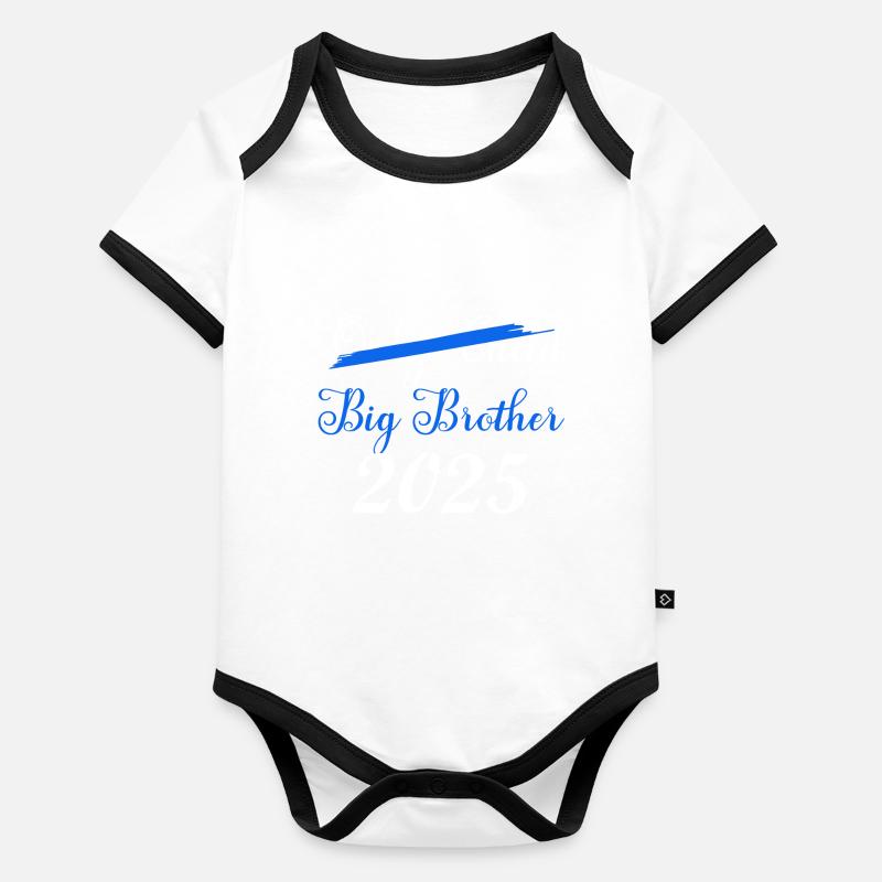 Kein Einzelkind mehr, werdender großer Bruder 2025 Baby Bio-Kurzarm-Kontrastbody