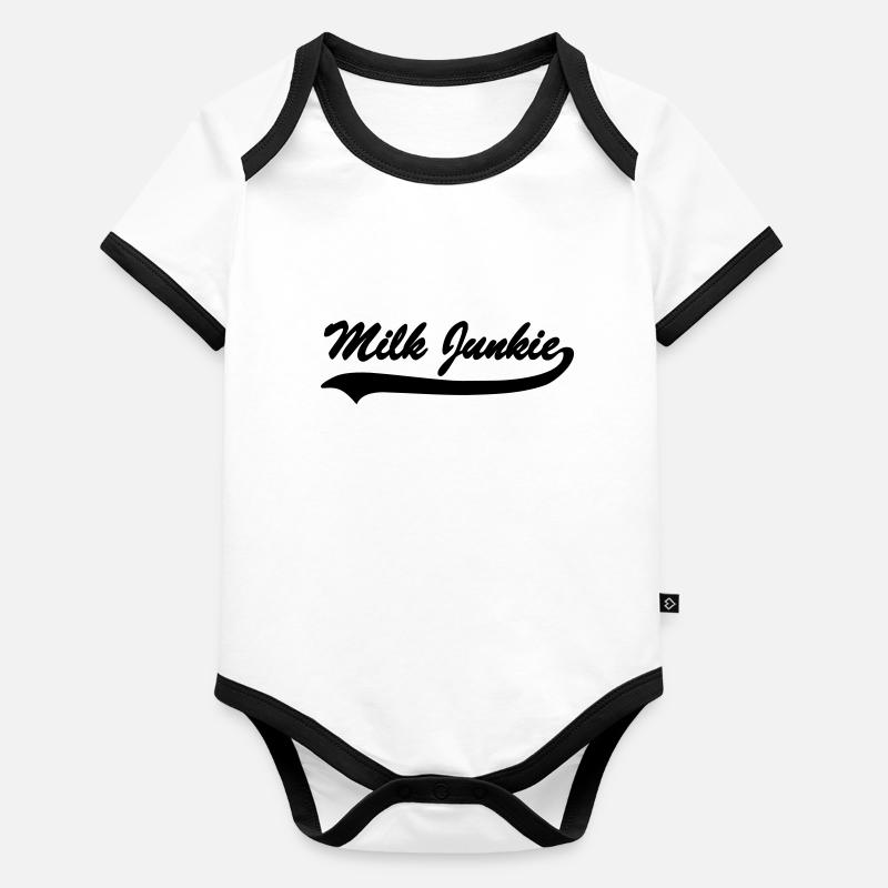 milk junkie - Body Bébé bio contrasté manches courtes - undefined