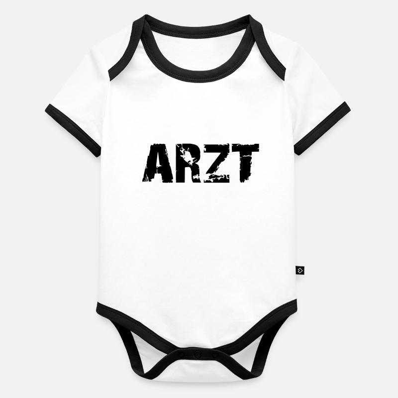 arzt_deutsch Baby Bio-Kurzarm-Kontrastbody