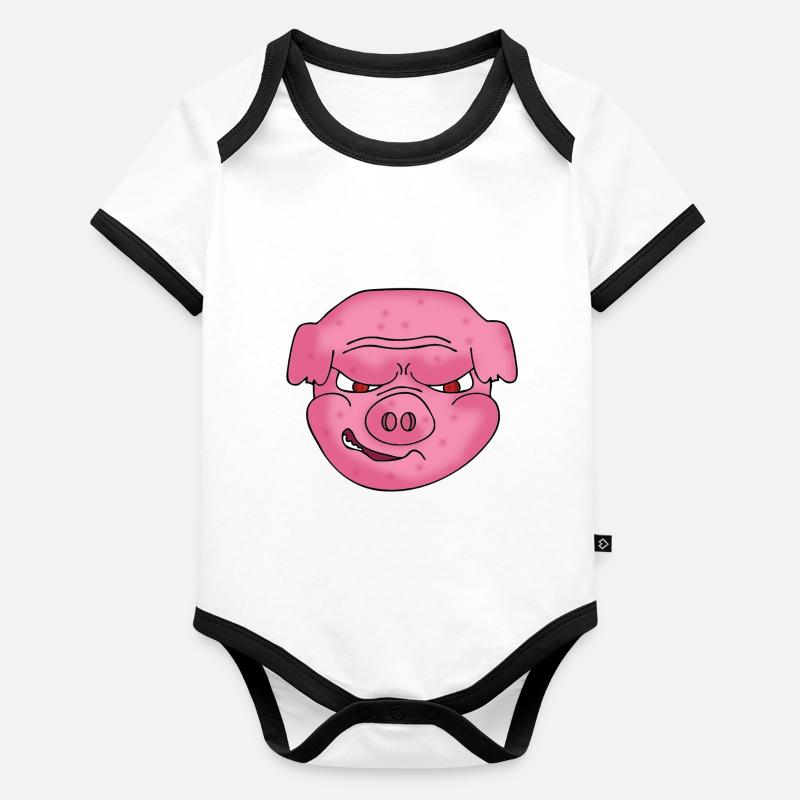 cochon furax Body Bébé bio contrasté manches courtes