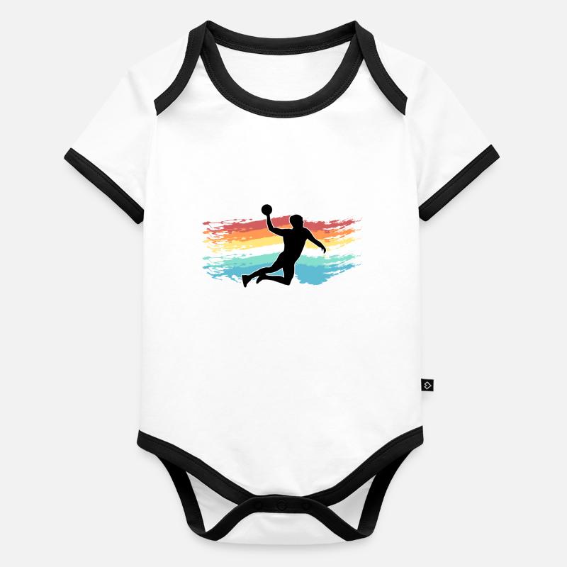 handball Body Bébé bio contrasté manches courtes