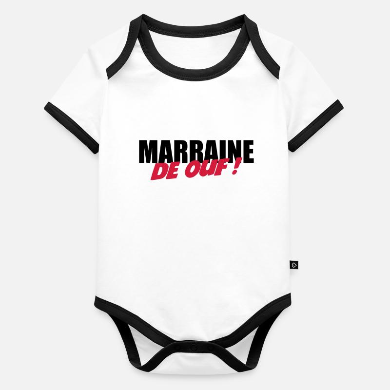 Marraine de ouf ! Body Bébé bio contrasté manches courtes