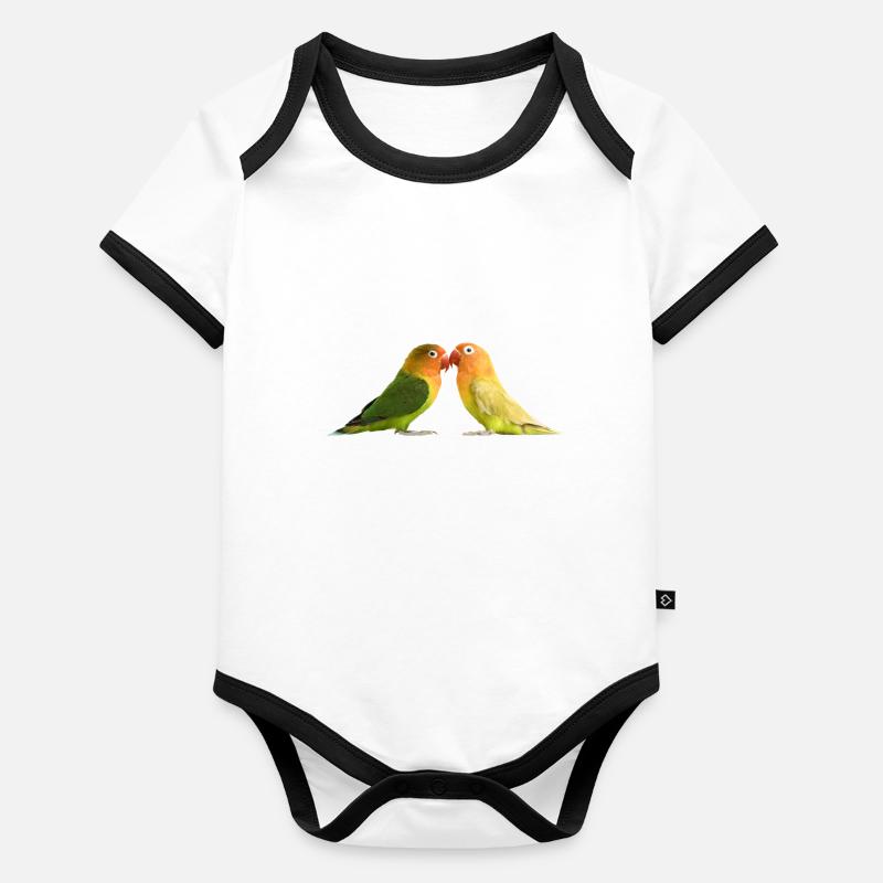 perroquet Body Bébé bio contrasté manches courtes