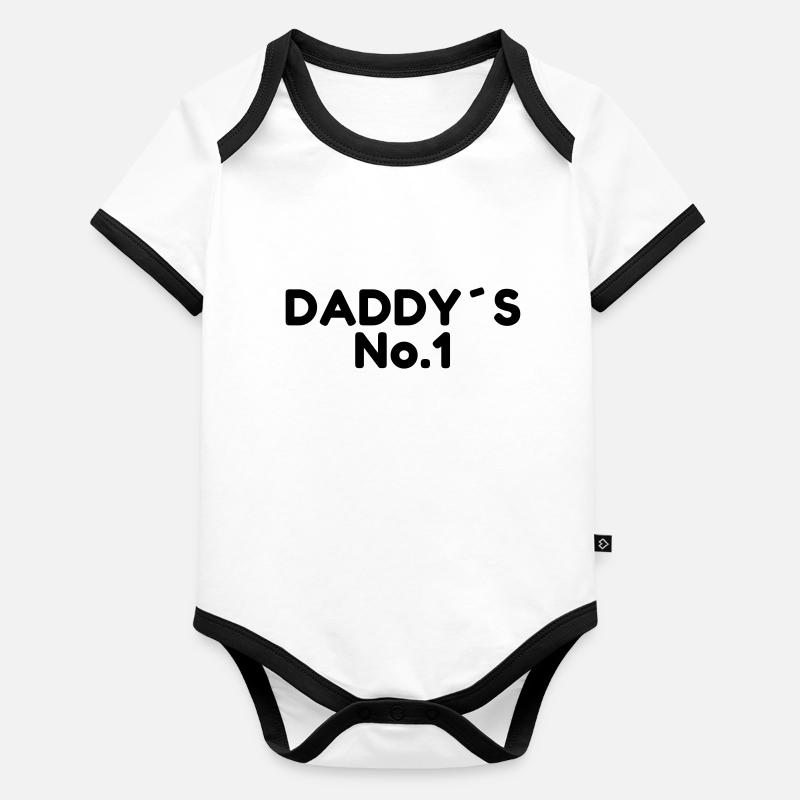 papa no.1 Body Bébé bio contrasté manches courtes