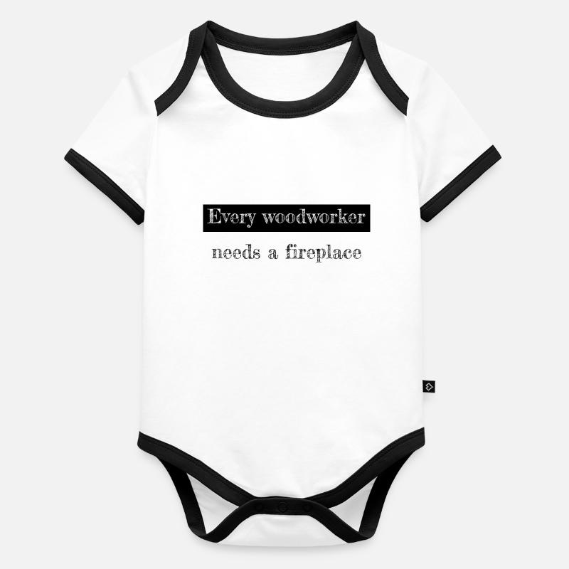 union carpenter tshirts chainsaw Baby Bio-Kurzarm-Kontrastbody
