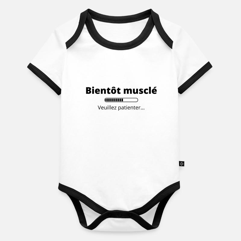 Bientôt musclé Body Bébé bio contrasté manches courtes