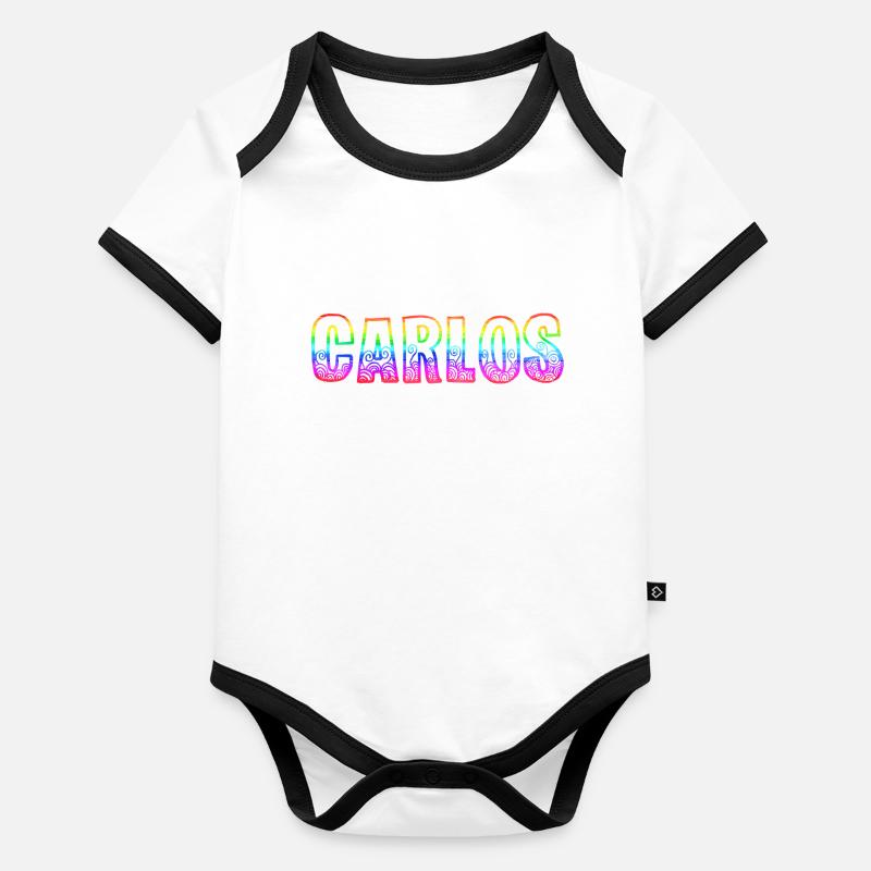 Carlos RS Arc-en-ciel Body Bébé bio contrasté manches courtes
