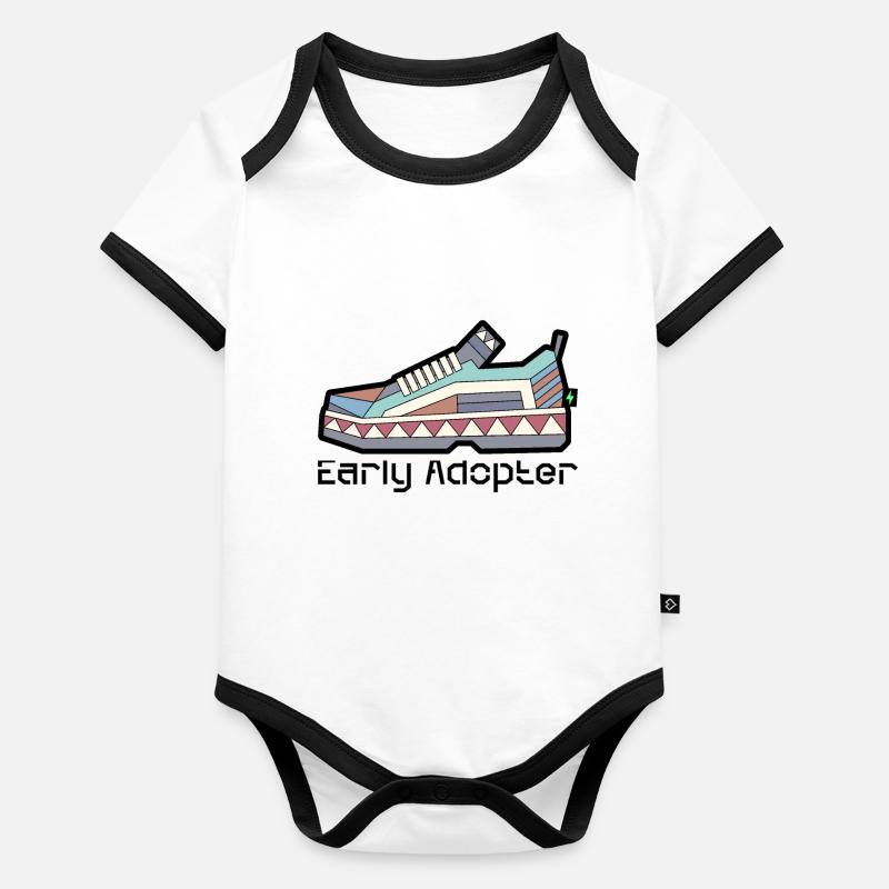 Chaussure 3 Body Bébé bio contrasté manches courtes