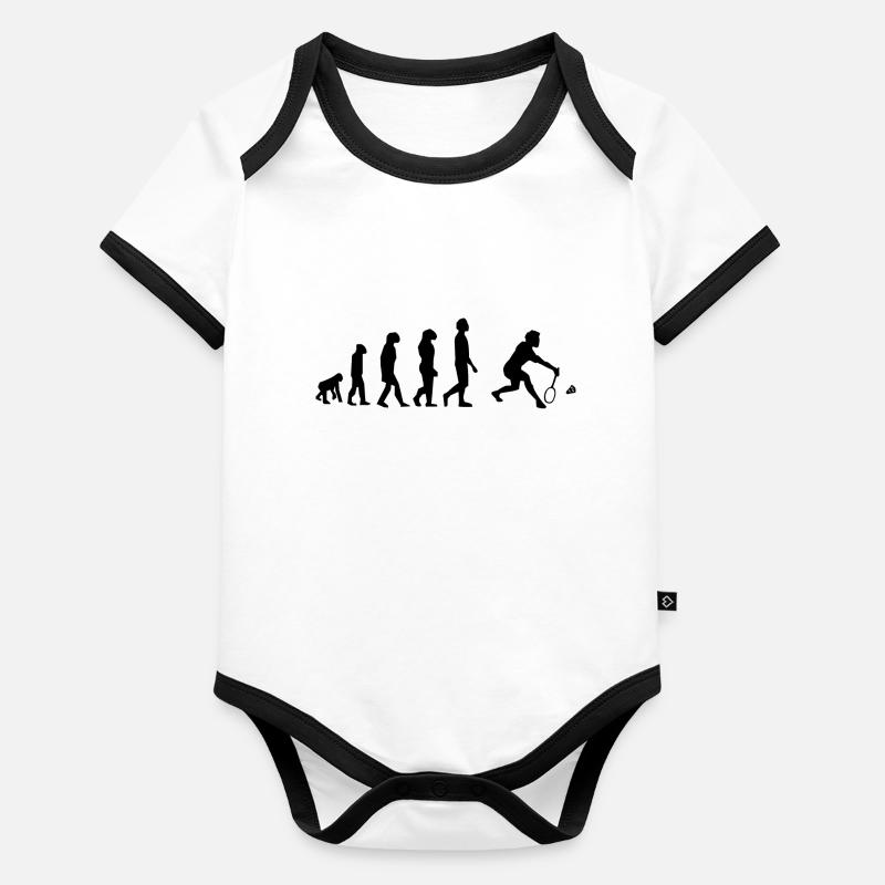 badminton évolution Body Bébé bio contrasté manches courtes