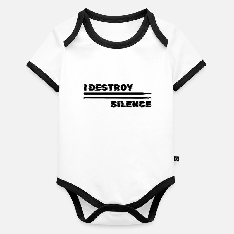 Batterie, ich zerstöre die Stille Baby Bio-Kurzarm-Kontrastbody