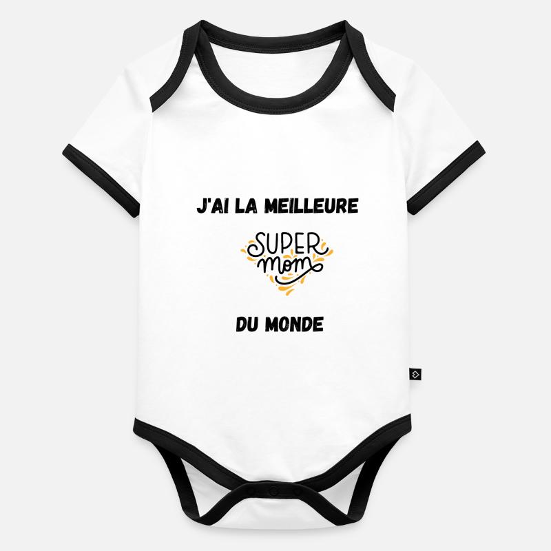 best mom Body Bébé bio contrasté manches courtes