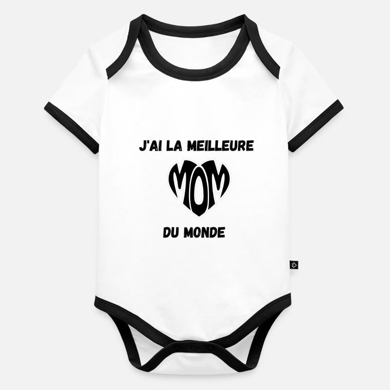 best mom Body Bébé bio contrasté manches courtes