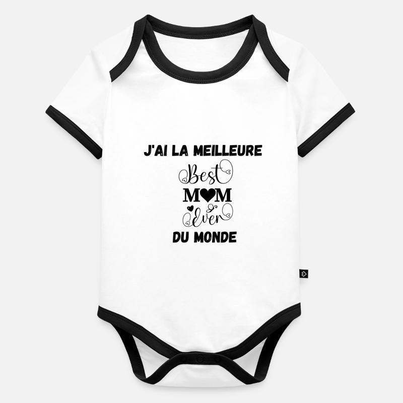 best mom Body Bébé bio contrasté manches courtes