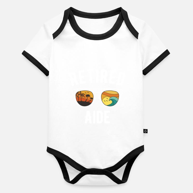 Retirement Beach Vibes Sunglasses Organic Baby Contrasting Bodysuit