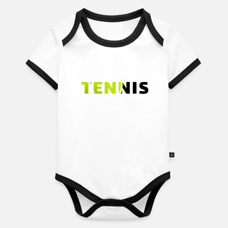 Tennis-originelle Geschenkidee Baby Bio-Kurzarm-Kontrastbody