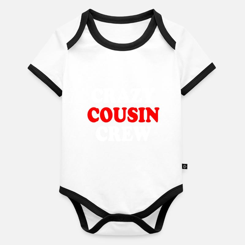 Crazy cousin crew Body Bébé bio contrasté manches courtes