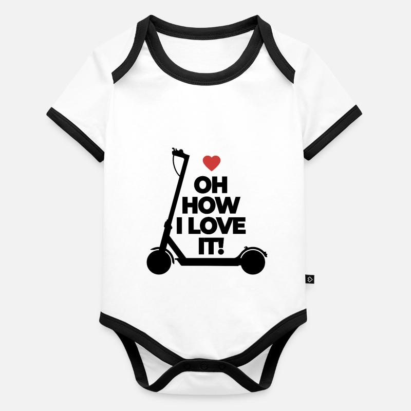 Oh, comme j’adore ça ! E-Scooter, Trottinette électrique Body Bébé bio contrasté manches courtes